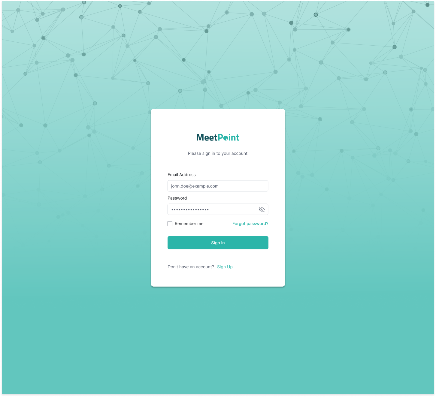 MeetPoint Login Screen